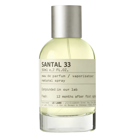 Le Labo Santal 33 fragrance bottle
